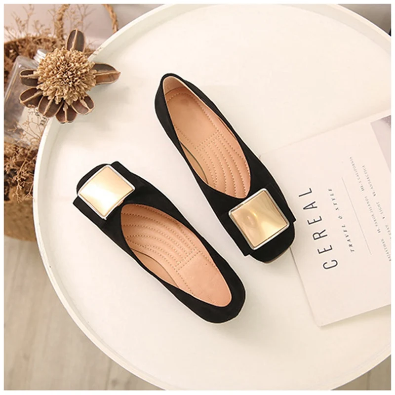 black 2 SUOJIALUN/Большие размеры 35-43; женская обувь на плоской подошве; женская офисная обувь нового цвета с круглым носком; Лоферы без застежки; очень мягкие женские балетки на плоской подошве - Цвет: black 2