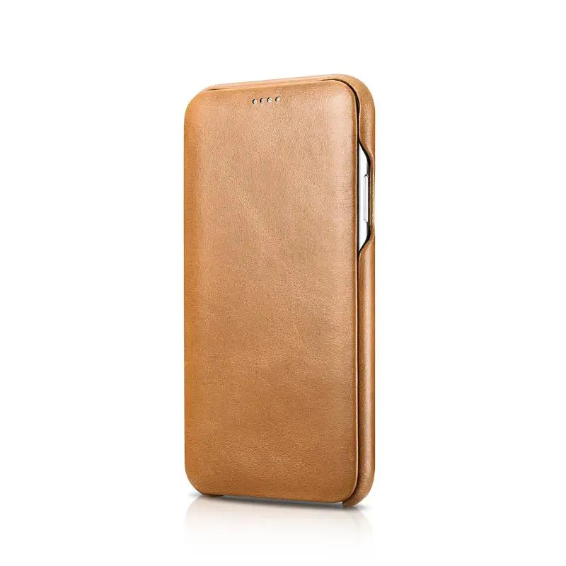 Khaki Icarer бренд для iPhone XR чехол из натуральной кожи чехол для телефона s для iPhone XR чехол изогнутый край винтажная Магнитная Застежка чехол-книжка - Цвет: Khaki