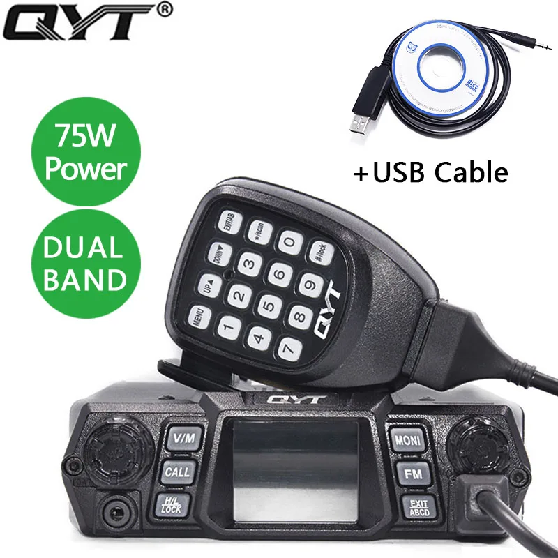 QYT KT 980Plus 75W Супер мощный двухдиапазонный мобильный радиоприемник 136 174 МГц/400 480 МГц