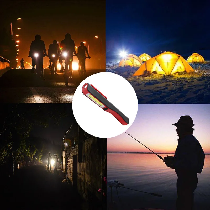 Портативный LED COB рабочий свет Карманный USB перезаряжаемая инспекционная лампа