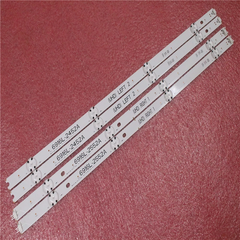Новый комплект из 4 светодиодных панелей для подсветки телевизора LG 49UH6500 6916L 2452A