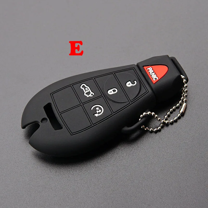 Type-E Силиконовый резиновый автомобильный чехол для брелка с ключом защитный брелок для Chrysler для Jeep Commander Dodge Grand Caravan пульт дистанционного управления без ключа - Название цвета: Type-E