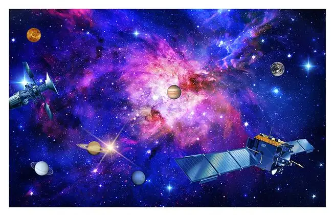 Фотообои на заказ 3d обои космос галактика земля тема 3D полный дом фон настенные