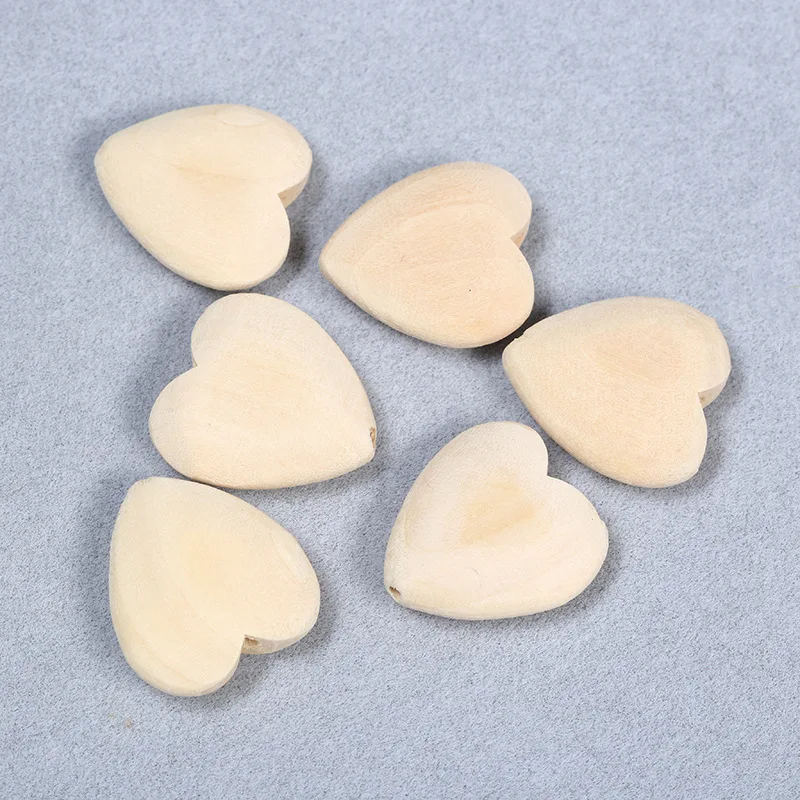 10/PCS DIY 25mm heart-shaped natural wood chip earrings accessories jewelry wooden necklace beads | Украшения и аксессуары