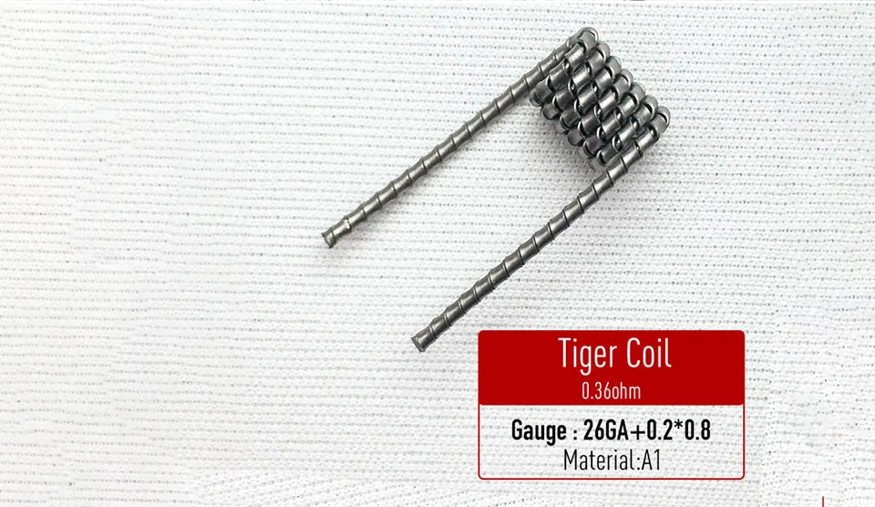 Volcanee 10 шт. Alien Clapton катушка плоская витая Плавленая Clapton Quad Tiger нагревательный провод Vape сопротивление предварительно изготовленная катушка