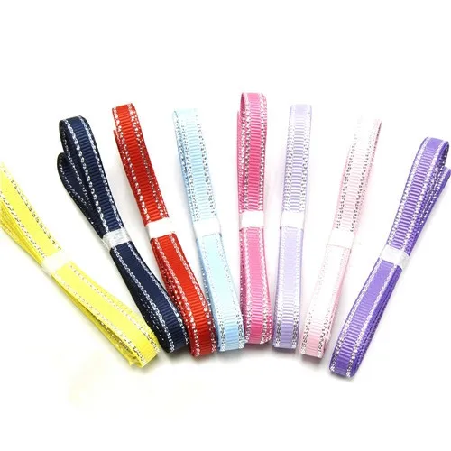 Серебристая корсажная лента для кромки 9 мм 6 12 цветов в партии Y02|ribbon diy|grosgrain