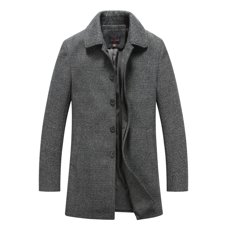 

New Winter Wool Blends Slim Fit Jackets Fashion cashmere coat Warm Men Casual Jacket Overcoat woolen cloth Coats Plus Size 4XL