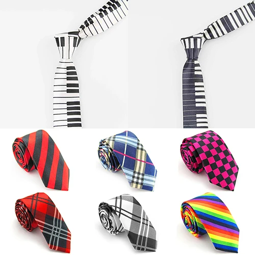 Повседневный Гладкий галстук с принтом подарок узкий в клетку и полоску