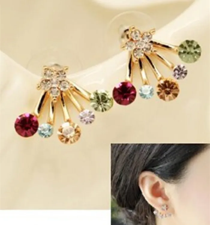 2017 новая мода корейский ветер ювелирные изделия Красочные горный хрусталь