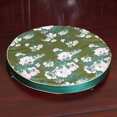 Luxury Floral Thick Seat Cushion Round Sofa Mat High End Chinese Mulberry Silk Chair Cushions Home Decor Seat Pad - Цвет: Светло-зеленый