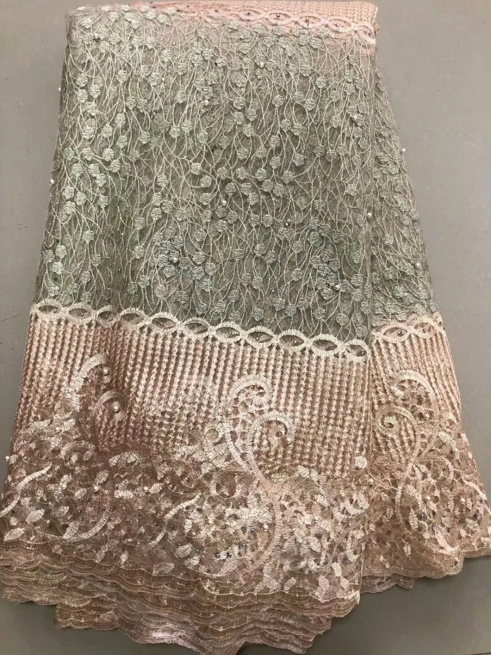 High-end fashionable Nigerian Laces Fabrics High Quality African handcut Beads Fabric Wedding French Tulle Lace Royal blue | Дом и сад