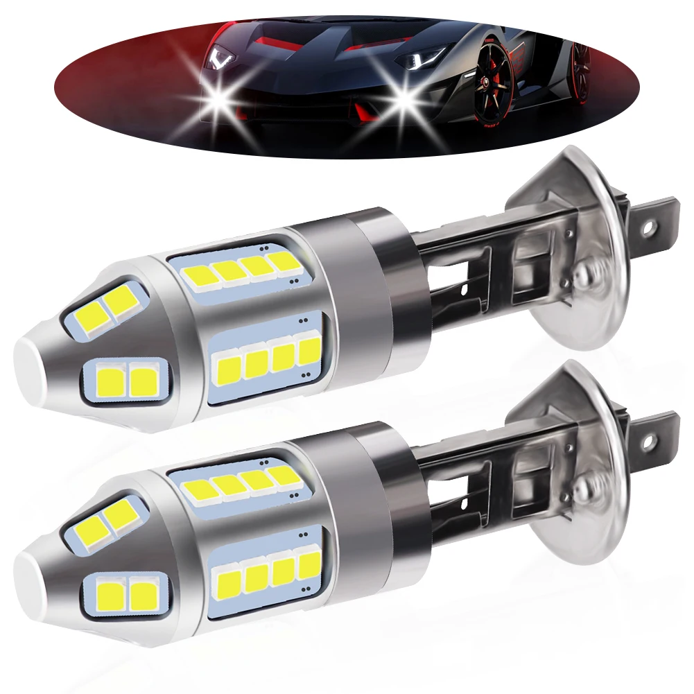 

1pair H1 LED Car Fog Lamp High Power 150W 3030 Chips 6500K White Waterproof Auto Front Headlamp Fog Driving Lights DC 12V 24V