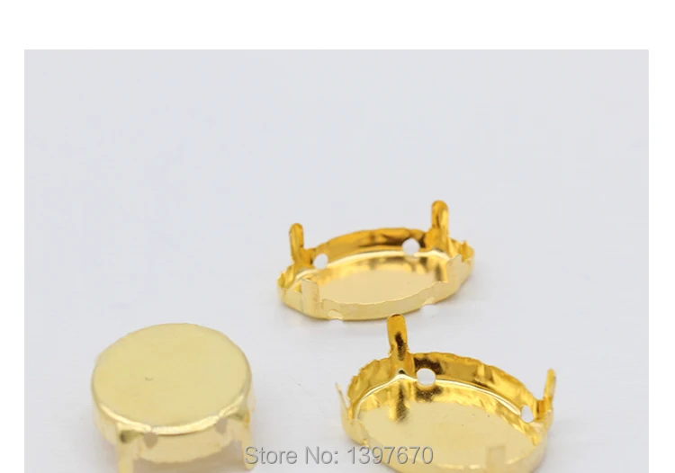 30p All shape&size Empty Base Setting Gold plated Blank Claw For Holder jewels stones Stitch On Sew On Crystal Glass Rhinestones