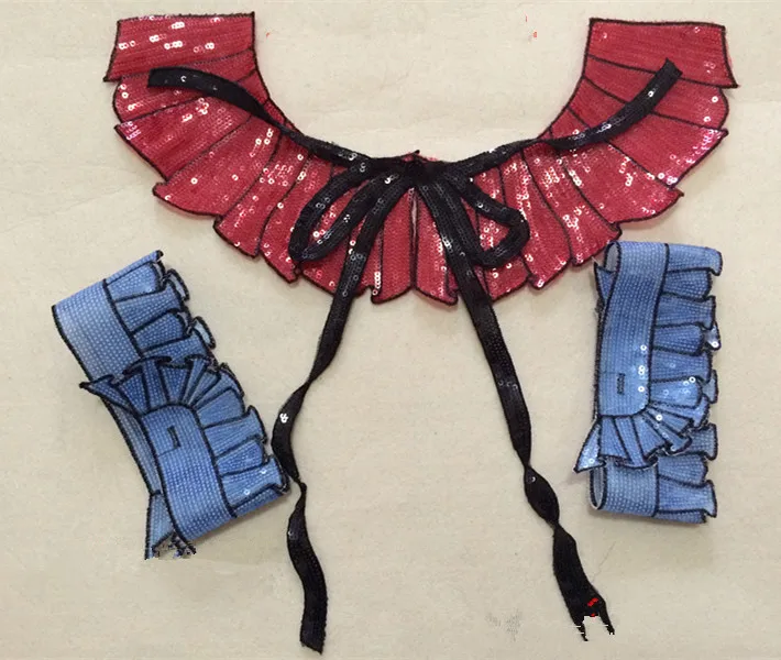 Кружевной воротник модная аппликация с блестками винтажная вышитая ткань сделай