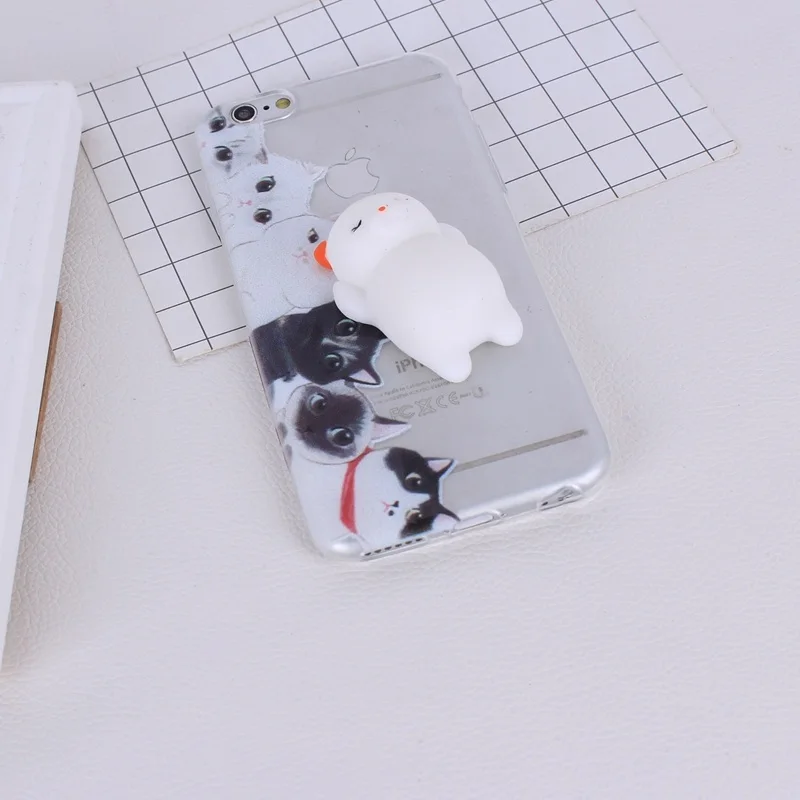 Phone Case For iphone 7 6S 6 Plus 5 5S Lovely 3D Cartoon Animal Panda Toys Squishy Squeeze Fashion Silicon Soft Cover |