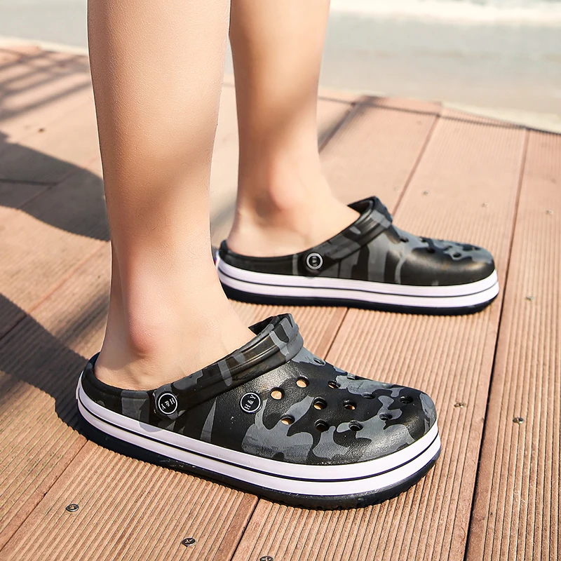 Горячая Для мужчин сандалии отрытые туфли мужской Crocse Сабо Sandalias Zapatos de Hombre с рисунком «крокодил» Туфли-сандалии, мужские тапочки новые