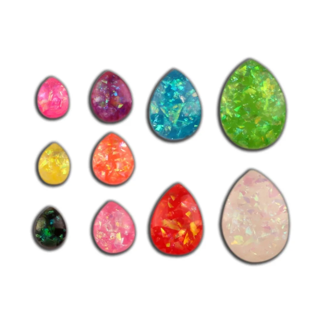 200 шт. смешанные полимерные бусины для украшения капель с плоской задней