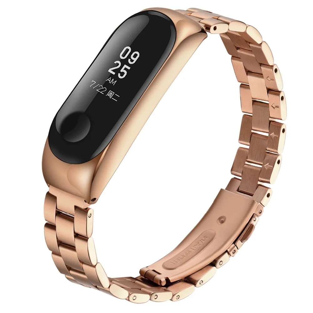 Браслет mi Band 3 металлический ремешок на запястье для Xiaomi mi Band 3 mi band 3 умный Браслет фитнес-трекер браслет из нержавеющей стали золотистый