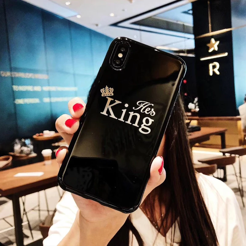 Lovely Couples Letters King&ampQueen Glossy Soft TPU Case For Huawei P20 Lite Pro on Honor 9 10 lite V10 HonorPlay |