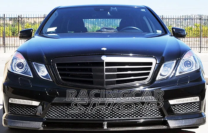 REAL CARBON FIBER V TYPE FRONT LIP SPOILER FOR BENZ W212 E-CLASS E200 E260 E300 E350 E550 E63 AMG BUMPER M045 | Автомобили и