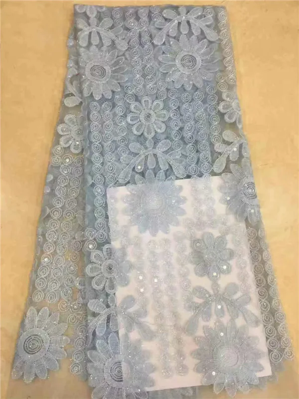 Nigerian Lace Fabrics For Wedding 2019 African Fabric With sequins High Quality White Embroidery French grey peach | Дом и сад
