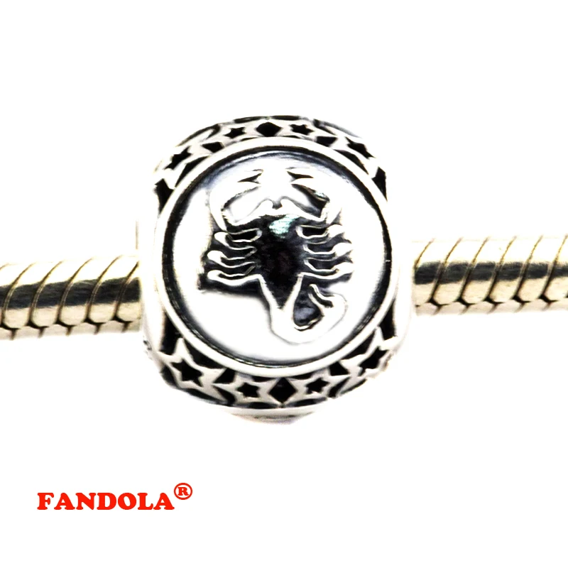 Женские браслеты из серебра 925 пробы с бусинами и знаками скорпиона|charm bead 925|charm