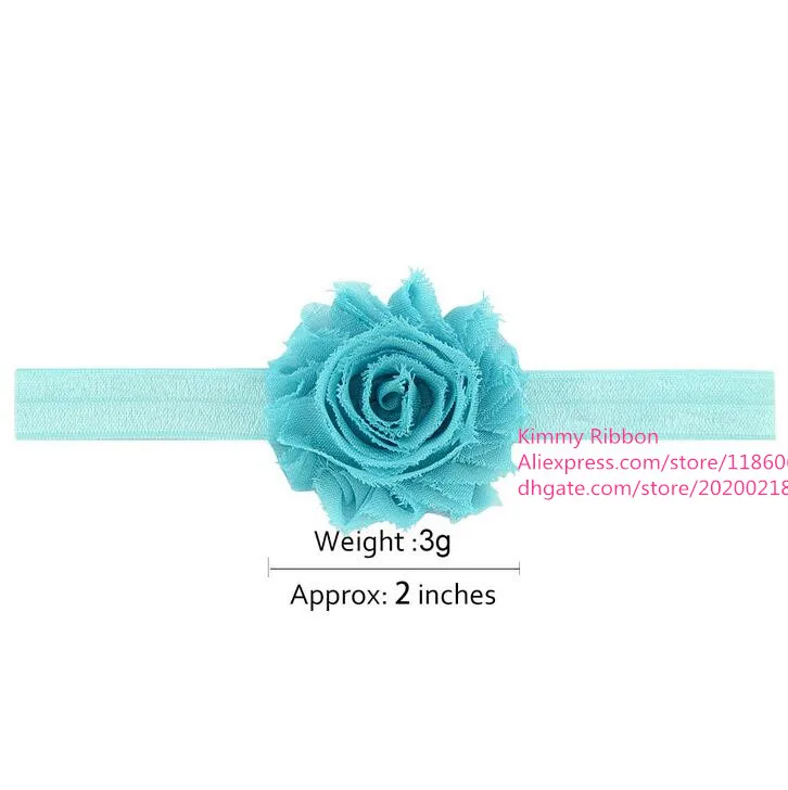 200 шт./лот повязка на голову для девушек эластичная волос потертый цветок Роза