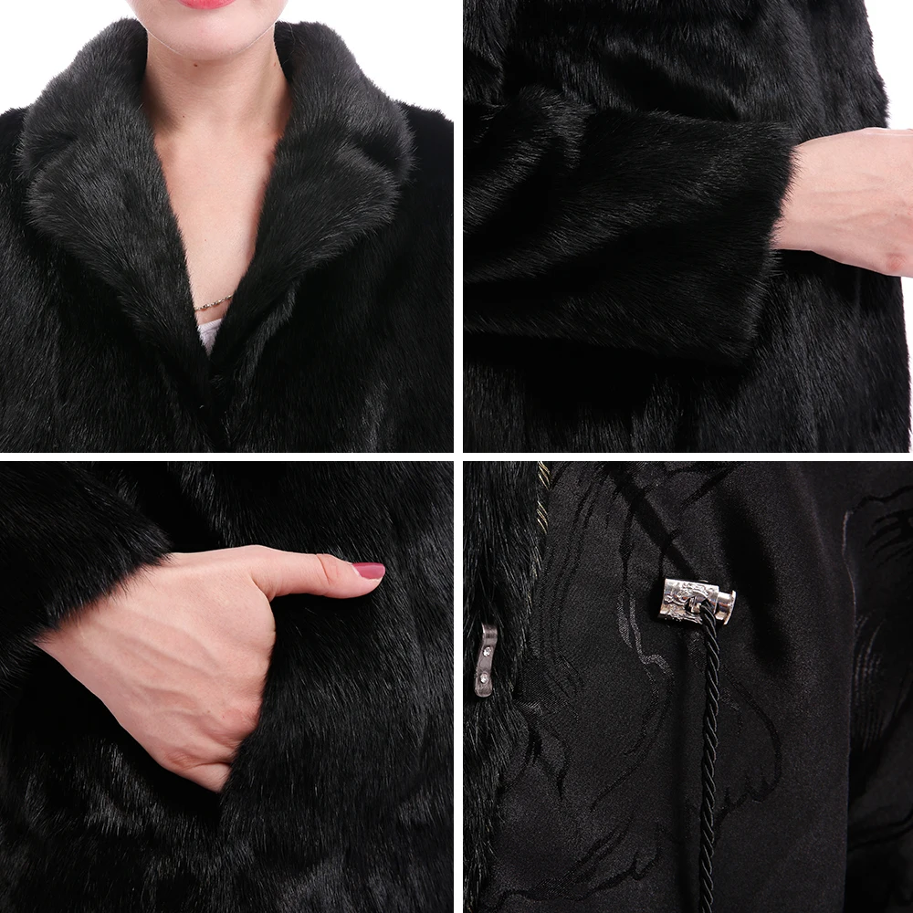 Новинка 2017 года реального норки Мех животных пальто для Для женщин натуральный
