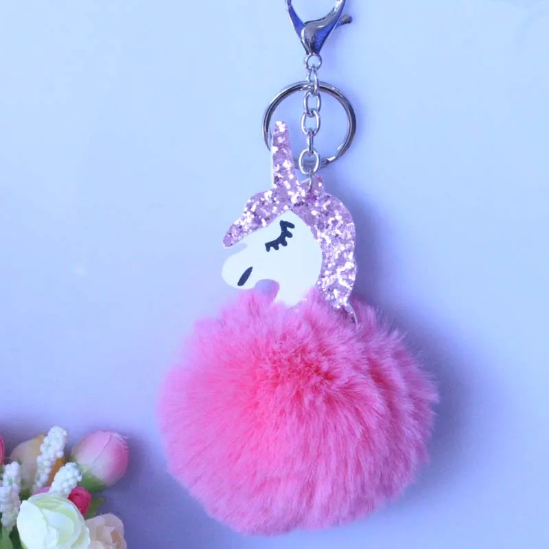 Фото 2017 Unicorn pompom Keychain Rabbit fur ball Fluffy licorne key chain Horse porte clef de fourrure Bag Car Keyring YSK18 Украшения и 2017 Unicorn pompom Keychain Rabbit fur ball Fluffy licorne key chain Horse porte clef de fourrure Bag Car Keyring YSK18 Украшения и