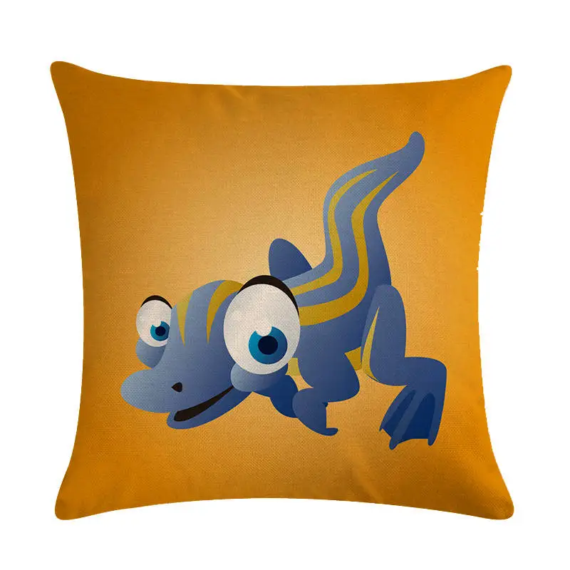 Наволочка на подушки с изображением животных из мультфильма хлопок лен слон