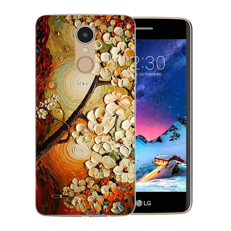 Van Gogh Pattern Case For LG K8 2017 soft Silicone TPU Rubber Back Cover Phone |