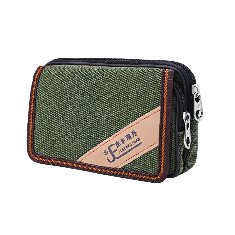 

1 Pc Unisex Casual Smart Phone Case Zipper Waist Belt Bag Cover Card Pocket Bags High Quality Canvas Phone Pack NoEnName_Null