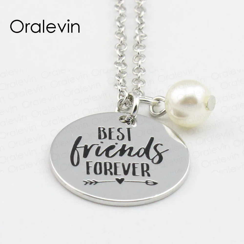 BEST FRIENDS FOREVER Inspired Hand Stamped Engraved Custom Pendant Link Chain Necklace Gift For BBF Jewelry 10Pcs/Lot #LN2236 | Украшения и