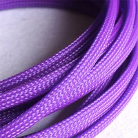purple high quality 6mm braided pet expandable sleeving high density sheathing plaited cable sleeves