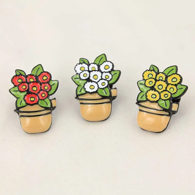 2017 free shipping fashion new ladies jewelry pin Potted badge zinc alloy golden wild girl brooch wholesale sets | Украшения и