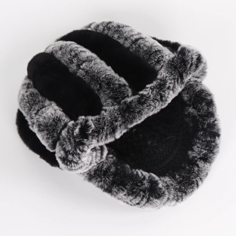 Новые русские Хорошие эластичные Настоящий мех кролика шапки зимние женские теплые цветы натуральный мех шапки для женщин натуральный мех шапки оптом
