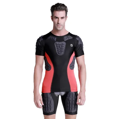 

3D short-sleeved anti-collision suit sports riding basketball protective gear breathable vest + diaper two-piece suit