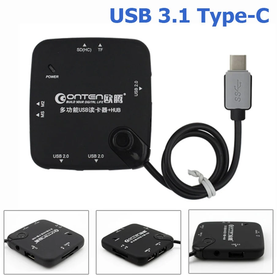 Новый USB 3. 0 Type C многопортовый концентратор TF Micro SD EXTREME MMC SDHC MS кардридер адаптер
