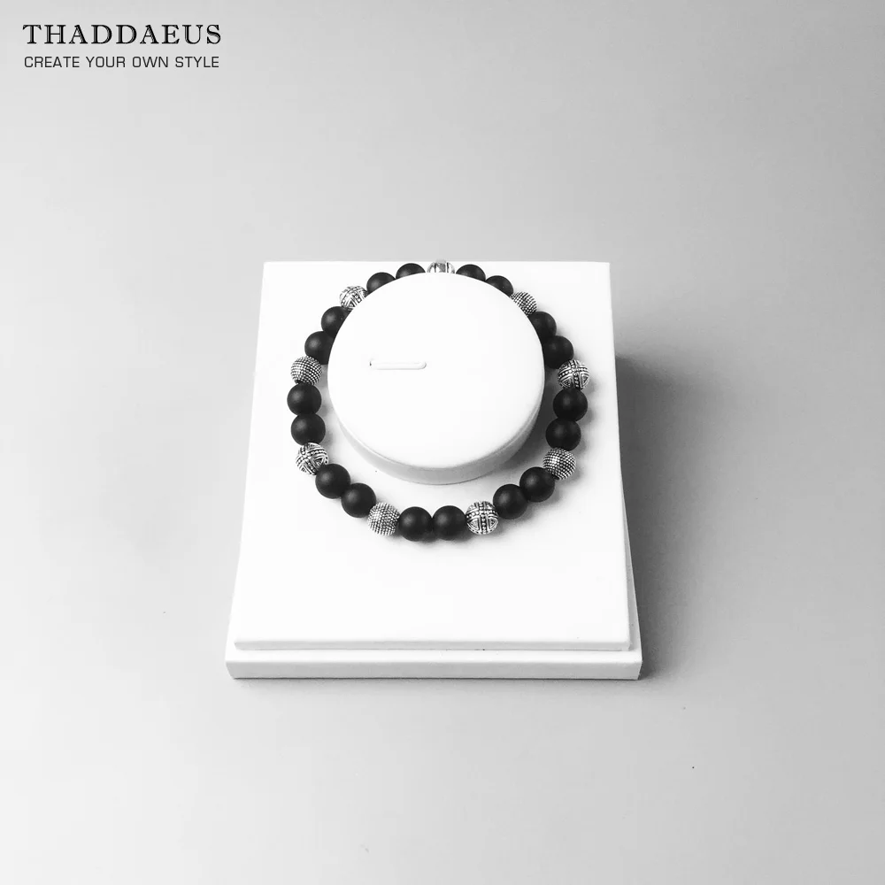 Фото Браслет Hero Rebel Bead европейский стиль Модные ювелирные изделия подарок для мужчин и женщин, из стерлингового серебра и черного обсидиана №4