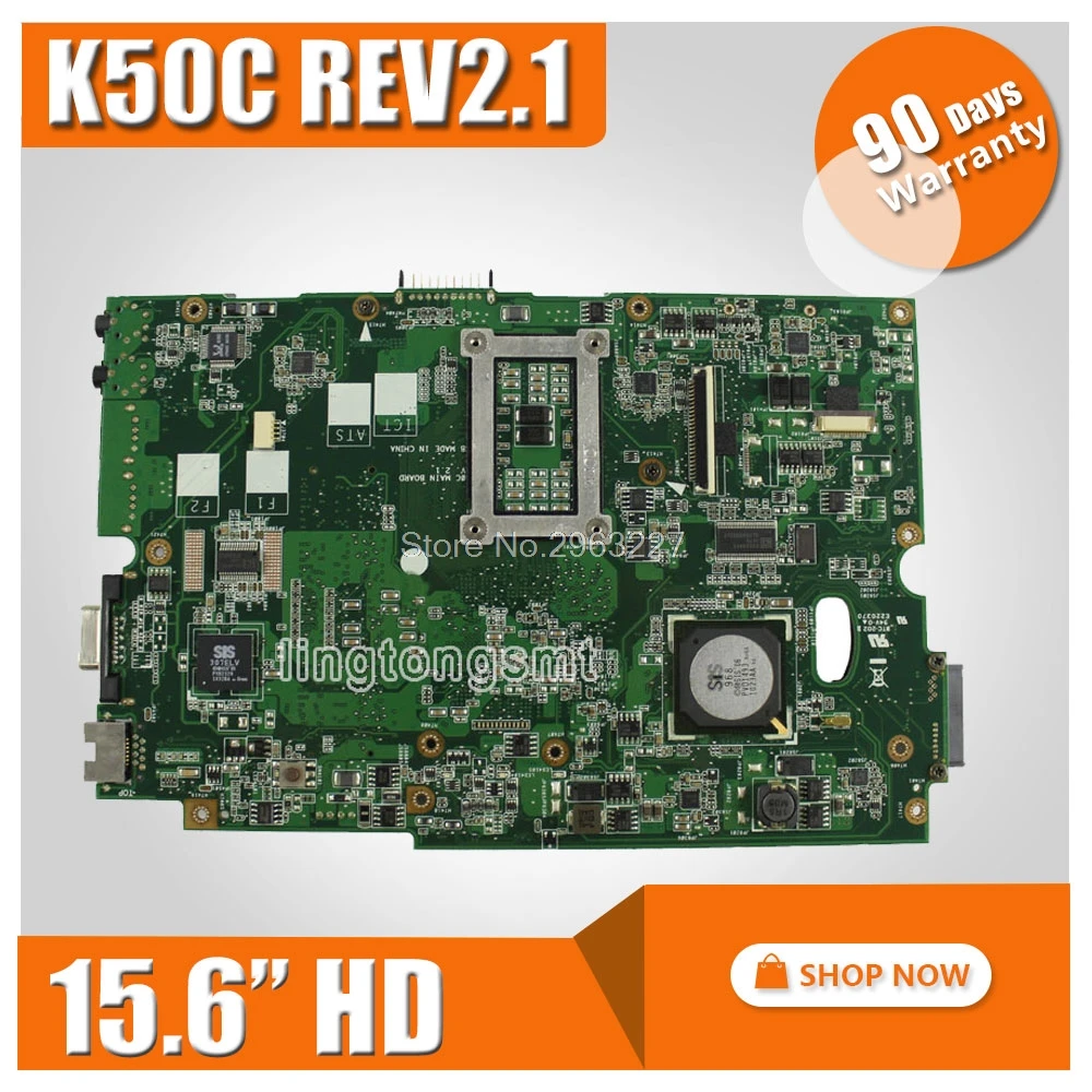 Оригинальная материнская плата для ноутбука For Asus K40C K50C 15 6 &quotHD REV 2 1 USB2.0 DDR2 VRAM SiS 672 +