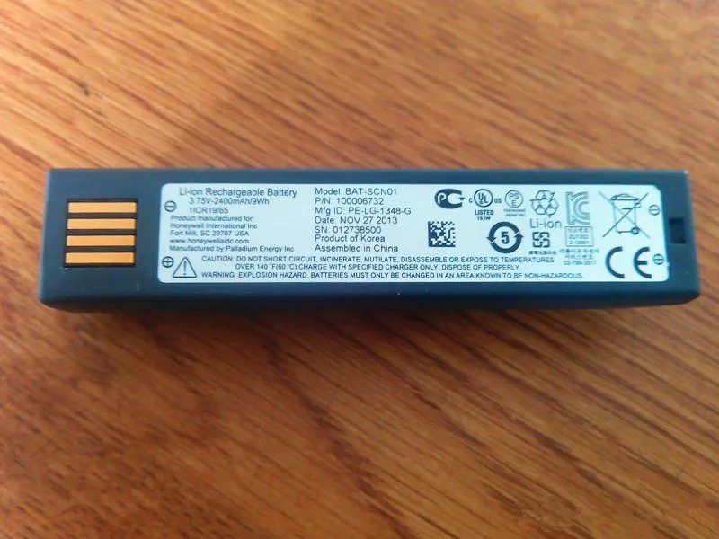 2 шт. аккумулятор для сбора данных Honeywell BAT-SCN01 3,75 в 2400 мАч сканирующий пистолет перезаряжаемый литий-ионный аккумулятор