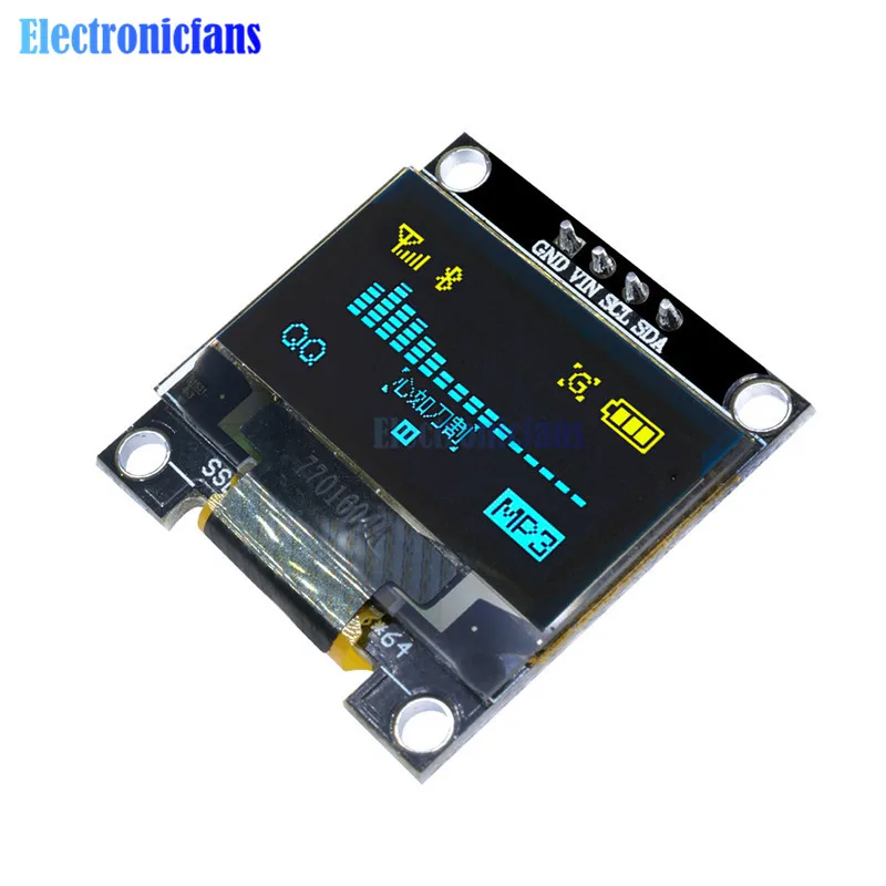 Желтый синий OLED дисплей модуль 0,96 дюймов IIC Серийный 128X64 IEC SSD1306 12864 плата с ЖК-экраном GND VCC SCL SDA для Arduino STM32