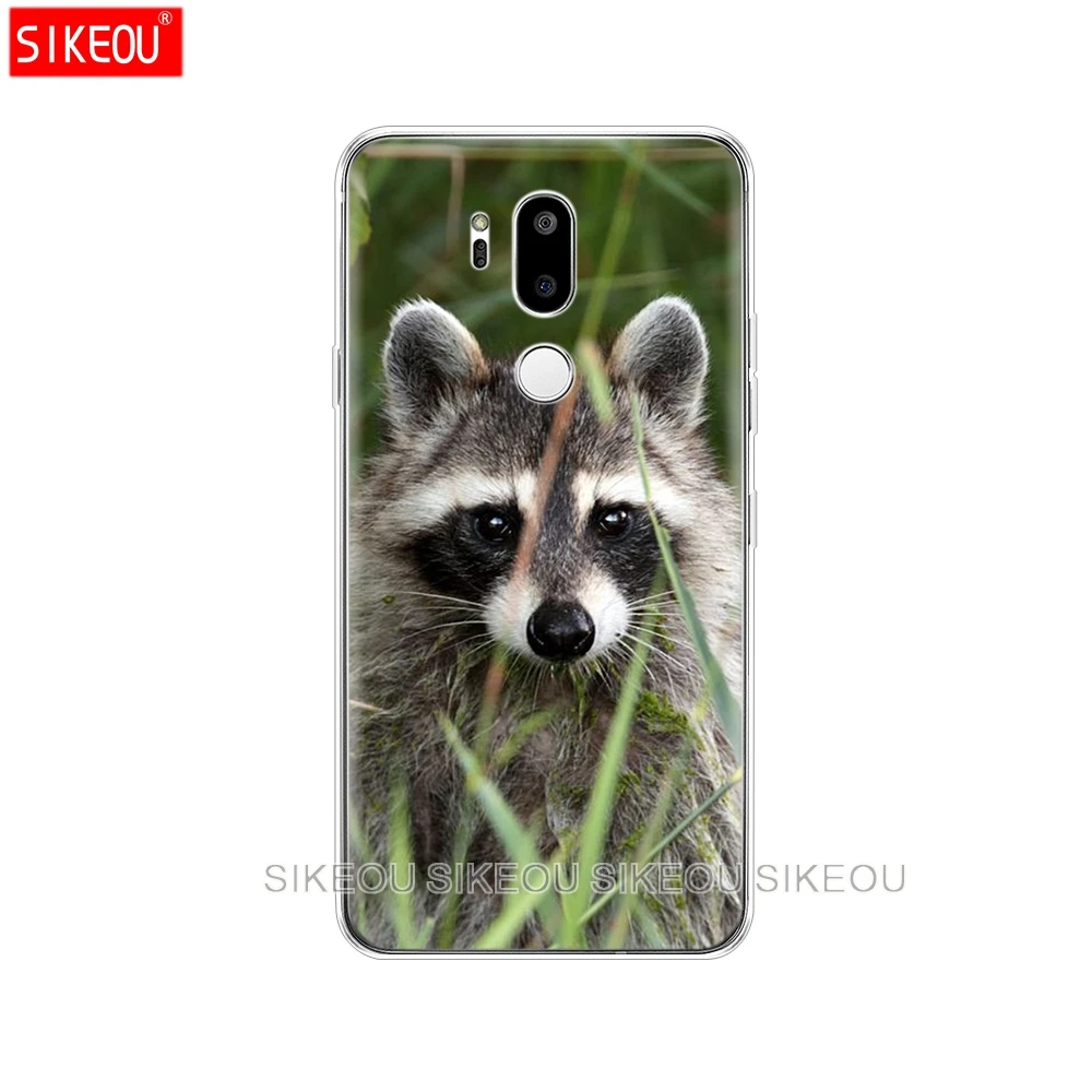 Силиконовый чехол для телефона LG G7 Q8 Q6 G6 MINI G5 V30 V7 V9 k10 k8 X POWER 2 енот красная панда