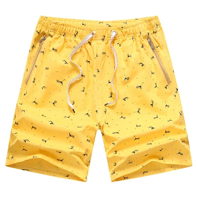 820 yellow MIACAWOR новые летние модные клетчатые Пляжные Шорты хлопковые повседневные мужские шорты бермуды с эластичной резинкой на талии размера плюс K817 - Цвет: 820 yellow