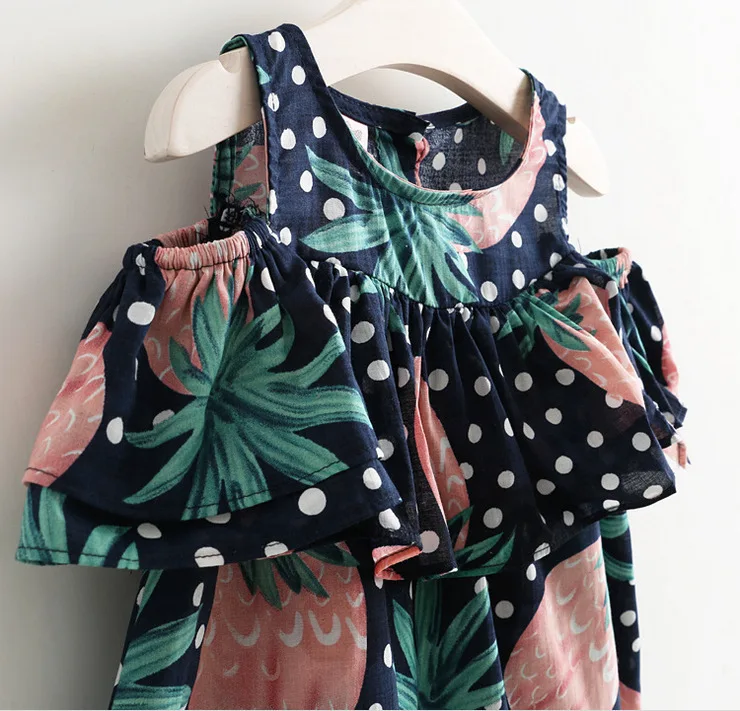 Summer hot sell cute style pinapple print cotton fashion girl baby dress | Детская одежда и обувь