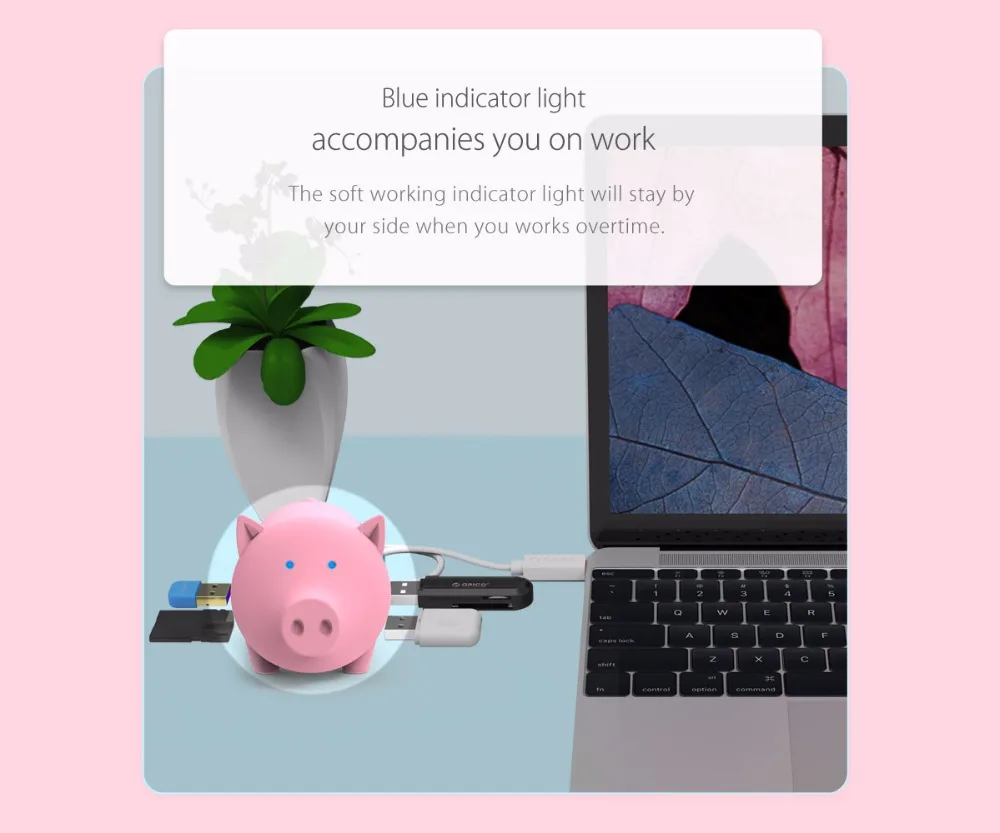 Концентратор USB 3 0 ORICO Cute Pig Разветвитель usb-порт с TF устройство для чтения sd-карт