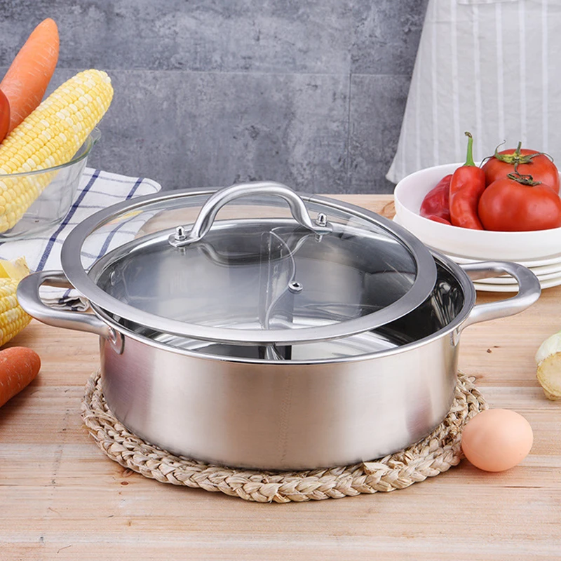 Горячий котел с подогревом из нержавеющей стали кастрюля двумя вкусами