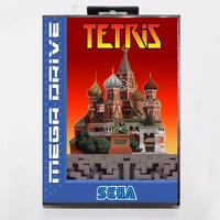 tetris 16 bit md game card with retail box for sega mega drive for genesis