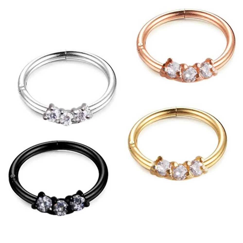 Imixlot бренд высокое качество циркон кольца носа Многофункциональный Титан Сталь