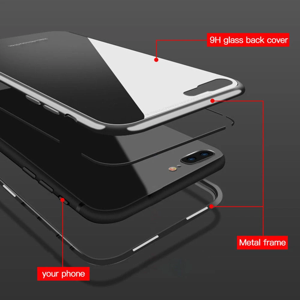 Новый чехол для мобильного телефона Магнитная Адсорбция металлическое флип